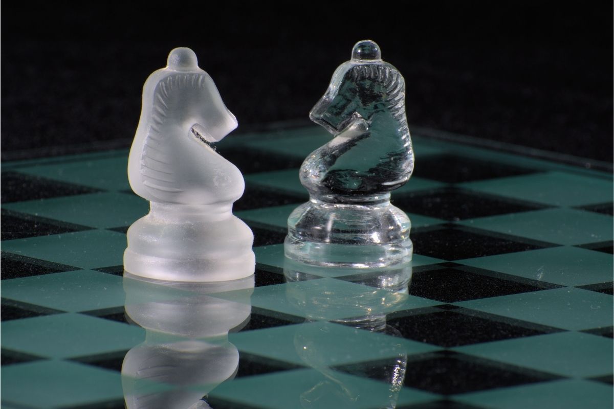 Glass Chess knights